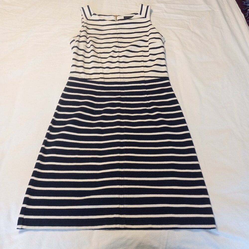 Tommy Hilfiger White/Navy Striped Sleeveless Dress